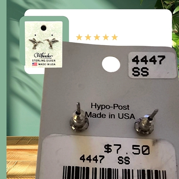 NWT Sterling Silver Hummingbird Earrings w/Hypoallergenic Posts MADE IN USA 🇺🇸 - Picture 2 of 3